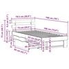 vidaXL Cadru de pat cu headboard Alb 75 x 190 cm Lemn de pin masiv