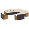 vidaXL Set mobilier de grădină cu perne, 13 piese, negru, poliratan