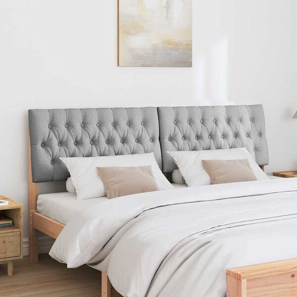 vidaXL Tăblie tapițată Gri deschis 180 cm Lemn de pin masiv