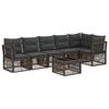 vidaXL Set de canapele pentru grădină 7 pcs Gri poliratan