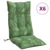 vidaXL Perne de scaun spătar &icirc;nalt, 6 buc, model frunze, textil Oxford