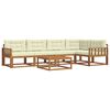 vidaXL Set de canapele de exterior cu pernă 6 pcs Natural și Crem