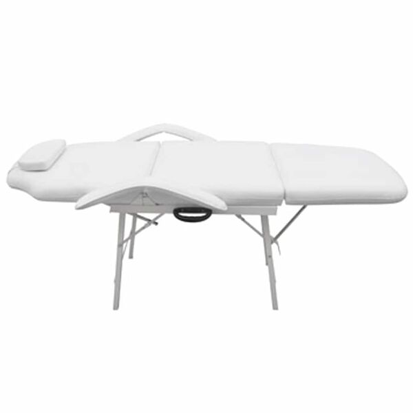 vidaXL Scaun tratament facial, piele artificială, 185x78x76 cm, alb