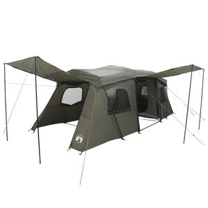 vidaXL 3 persoană 3 persoane Verde Army Poliester 185T cu acoperire PU