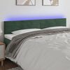vidaXL Tăblie de pat cu LED, verde &icirc;nchis, 200x5x78/88 cm, catifea