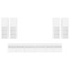 vidaXL Set comode TV de perete, 7 piese, cu lumini LED, alb
