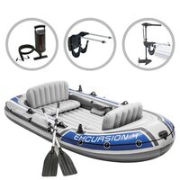 Intex Set barcă gonflabilă Excursion 4 cu motor independent și suport