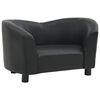 vidaXL Canapea pentru c&acirc;ini, negru, 67x41x39 cm, piele ecologică
