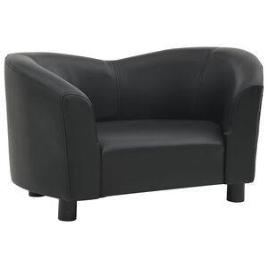 vidaXL Canapea pentru c&acirc;ini, negru, 67x41x39 cm, piele ecologică