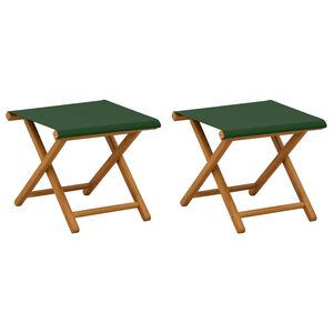 vidaXL Scaun de plajă 2 pcs Lemn de eucalipt masiv Verde