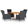 vidaXL Set mobilier de grădină, 5 piese, gri &icirc;nchis