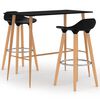 vidaXL Set de bar, 3 piese, negru