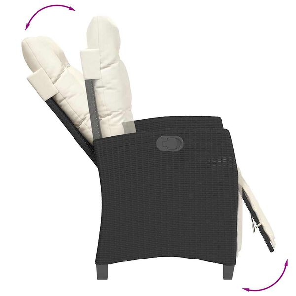 vidaXL Set mobilier de grădină cu perne, 9 piese, negru, poliratan