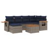 vidaXL Set canapele de grădină cu perne, 7 piese, gri, poliratan