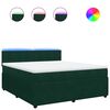 vidaXL Pat box spring cu saltea, verde &icirc;nchis, 180x200 cm, catifea
