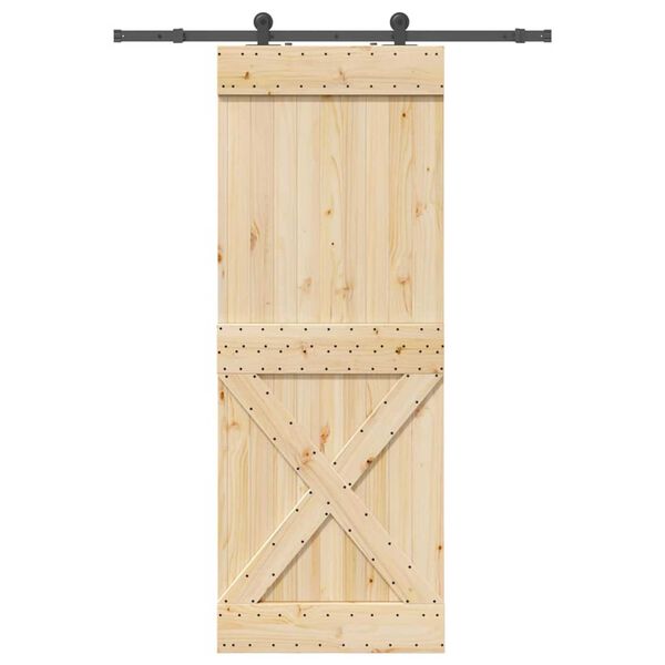 vidaXL Ușă glisantă cu set de feronerie 85x210 cm, lemn masiv de pin