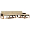 vidaXL Set de canapele de exterior 5 buc. Natural și Bej