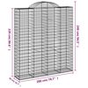 vidaXL Coșuri gabion arcuite, 3 buc, 200x50x220/240cm, fier galvanizat