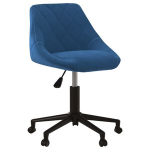 vidaXL Scaun de birou pivotant, albastru, catifea