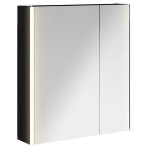 vidaXL Dulap cu oglindă pentru baie Stejar Negru 63,5 x 15,5 x 70 cm