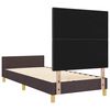 vidaXL Cadru de pat cu headboard Maro &icirc;nchis 90 x 200 cm țesătură