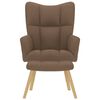 vidaXL Scaun de relaxare cu taburet, maro, textil