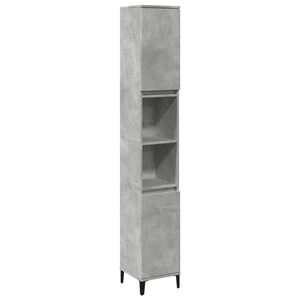 vidaXL Dulap de baie, gri beton, 30x30x190 cm, lemn prelucrat
