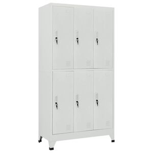 vidaXL Dulap vestiar cu 6 compartimente, oțel, 90 x 45 x 180 cm, gri