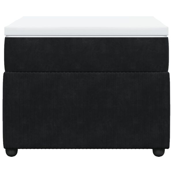 vidaXL Pat box spring cu saltea, negru, 90x190 cm, catifea