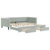 vidaXL Pat de zi cu extensie și sertare gri deschis 100x200 cm catifea