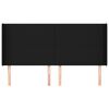 vidaXL Tăblie de pat cu aripioare, negru, 163x16x118/128 cm, textil