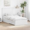 vidaXL Cadru de pat cu headboard Alb 90 x 190 cm Lemn compozit