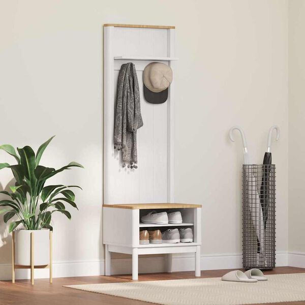 vidaXL Dulap pentru hol FLORO Alb 50 x 40 x 158 cm Lemn de pin masiv