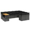 vidaXL Set canapele de grădină cu perne, 10 piese, negru, poliratan