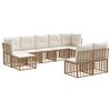 vidaXL Set de canapele de exterior Alb Natural și Crem Poliester