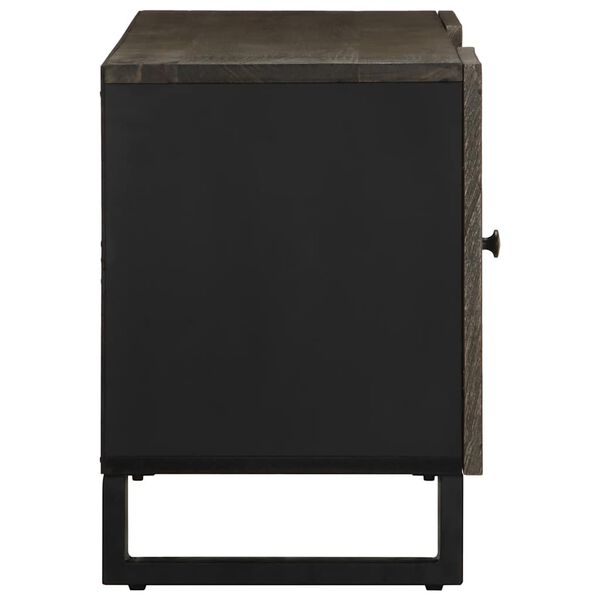 vidaXL Comodă TV, negru, 105x33x46 cm, lemn masiv de mango