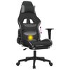 vidaXL Scaun gaming cu masaj/suport picioare, negru/gri deschis textil