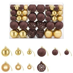 vidaXL Set globuri de Crăciun 100 buc. 3/4/6 cm, maro/bronz/auriu