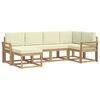 vidaXL Set de canapele de exterior 6 buc. Alb și crem Poliester