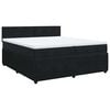 vidaXL Pat box spring cu saltea, negru, 200x200 cm, catifea