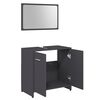 vidaXL Set de mobilier de baie, gri, lemn prelucrat