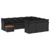 vidaXL Set canapele de grădină cu perne, 11 piese, negru, poliratan