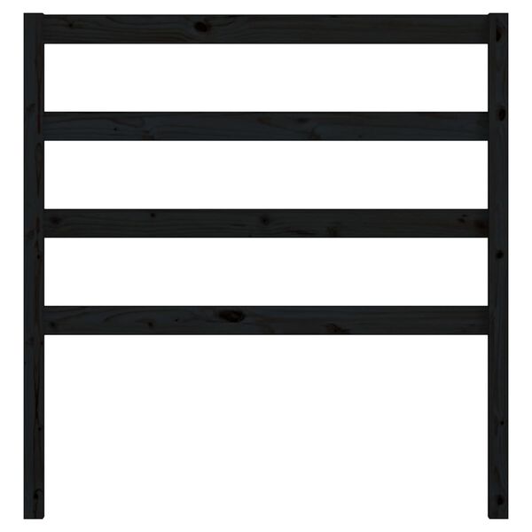 vidaXL Tăblie de pat, negru, 81x4x100 cm, lemn masiv de pin