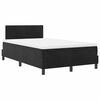 vidaXL Pat cu arcuri cu saltea cu headboard Negru 120 x 190 cm Catifea