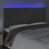 vidaXL Tăblie de pat cu LED, gri &icirc;nchis, 200x5x118/128 cm, catifea