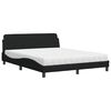 vidaXL Pat cu saltea, Dover, negru, 160x200 cm, textil