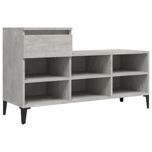 vidaXL Pantofar, gri beton, 102x36x60 cm, lemn prelucrat