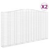 vidaXL Coșuri gabion arcuite, 2 buc, 400x30x220/240cm, fier galvanizat