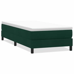 vidaXL Pat cu arcuri fără saltea verde &icirc;nchis 90x220 cm catifea