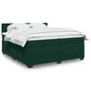 vidaXL Pat box spring cu saltea, verde &icirc;nchis, 200x200 cm, catifea